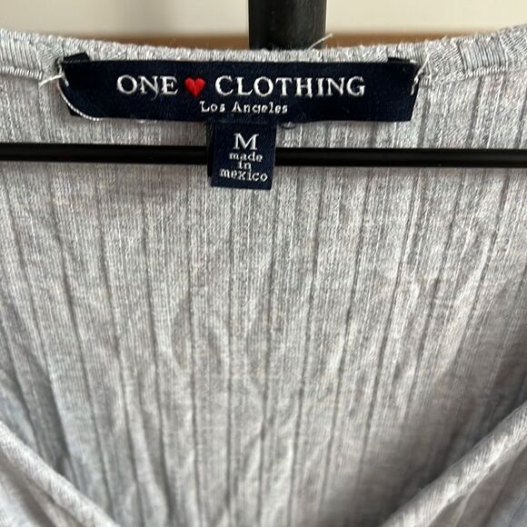 Gray Romper Short Sleeve Shorts - Picture 2 of 3